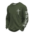 thumbnail image 1 of Mens 4th of July Shirt Christian Print Sweatshirts American Flag Long Sleeve Shirts Casual Crewneck Pullover Patriotic Outfits, 1 of 3