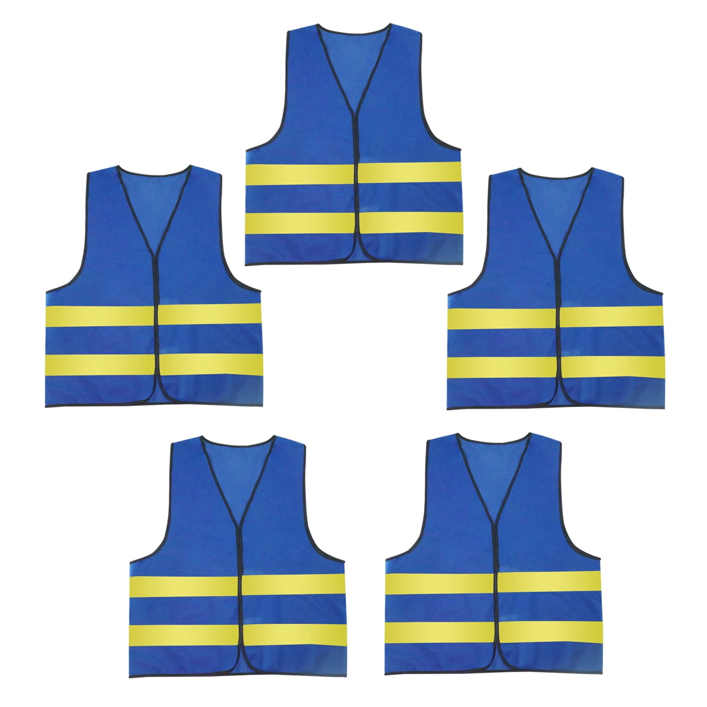 Mens 5/10 Pack High Visibility Reflective Vest Hi-vis Bright Color Construction Safety Vest (5 Pack-Blue2)