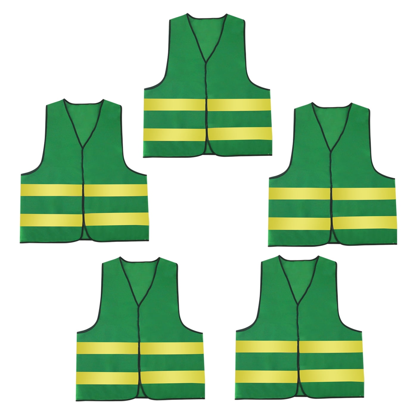 Mens 5/10 Pack High Visibility Reflective Vest Hi-vis Bright Color Construction Safety Vest (5 Pack-Green2)