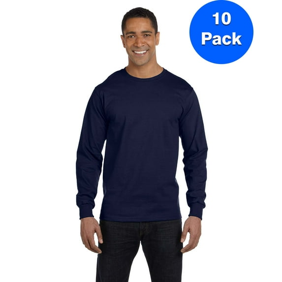 Mens 5.2 oz. ComfortSoft Cotton Long-Sleeve T-Shirt 5286 (10 PACK)