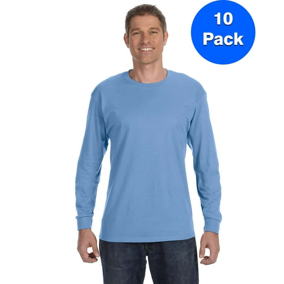 Mens 5.3 oz. Heavy Cotton Long-Sleeve T-Shirt 10 Pack