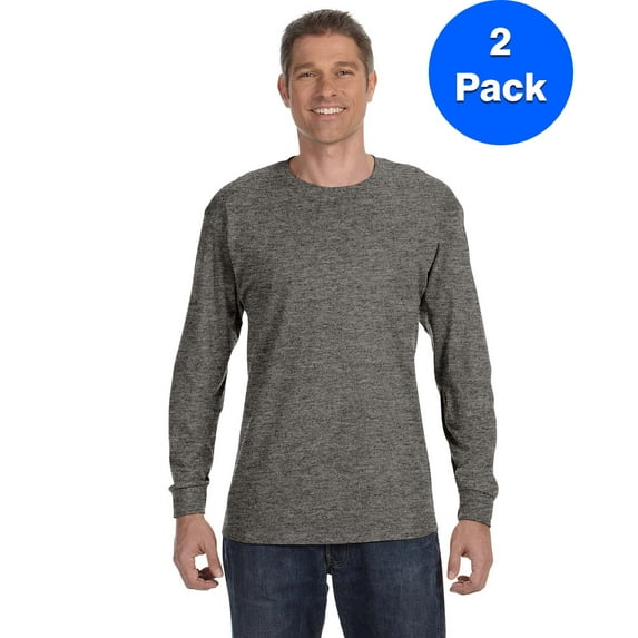 Mens 5.3 oz. Heavy Cotton Long-Sleeve T-Shirt 2 Pack