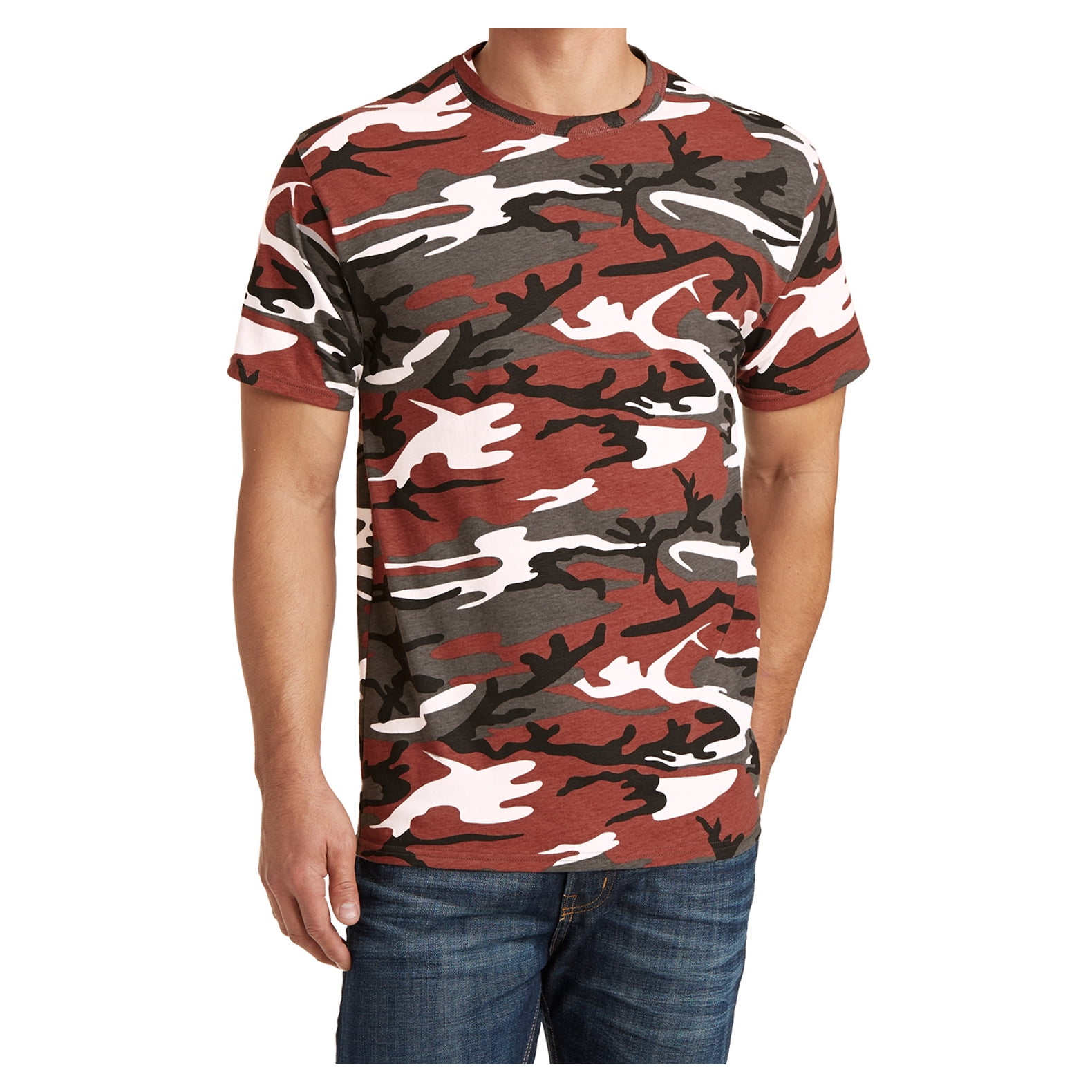 Men's red camouflage sales t-shirt