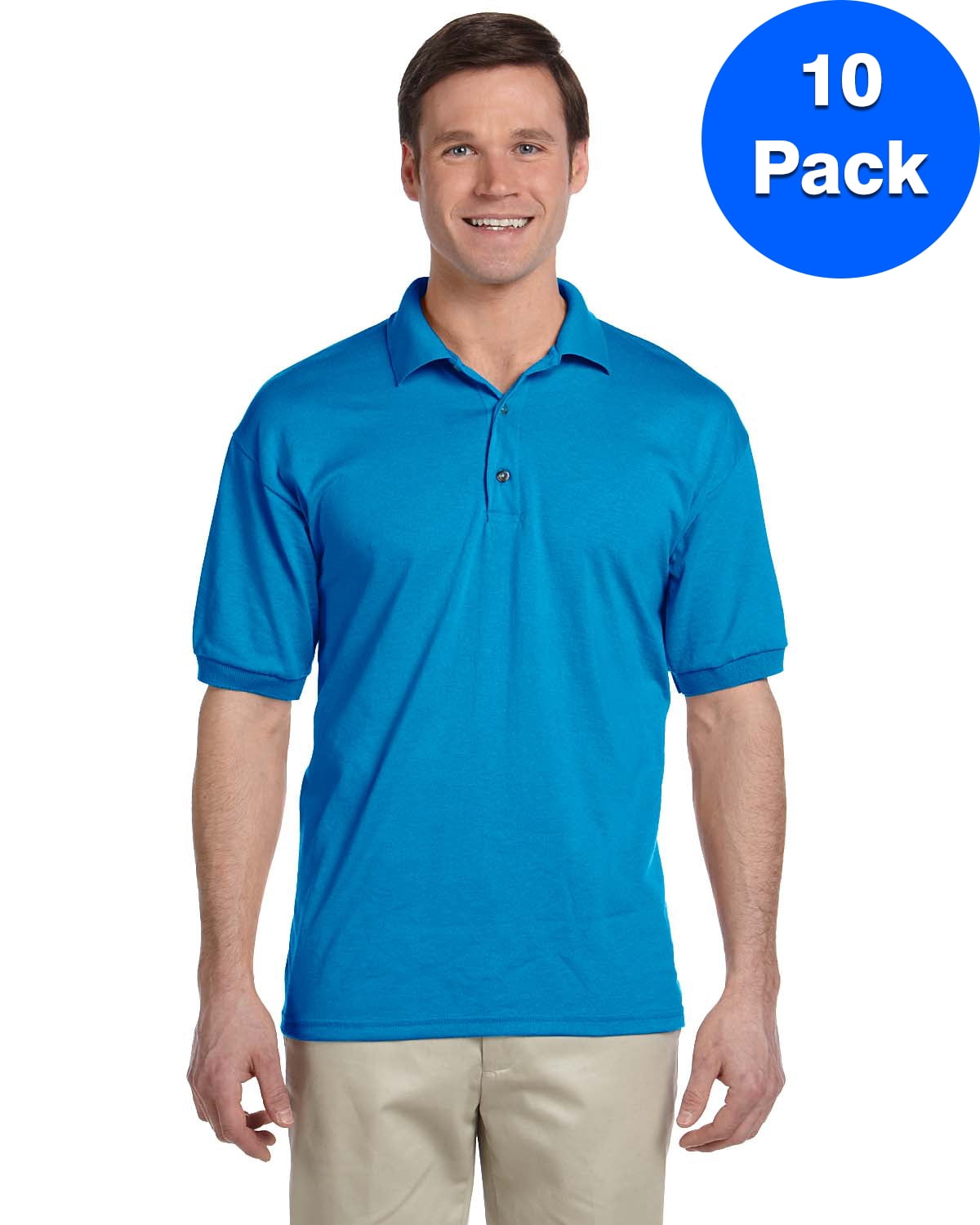 Mens 5.6 oz. DryBlend 50/50 Jersey Polo 10 Pack