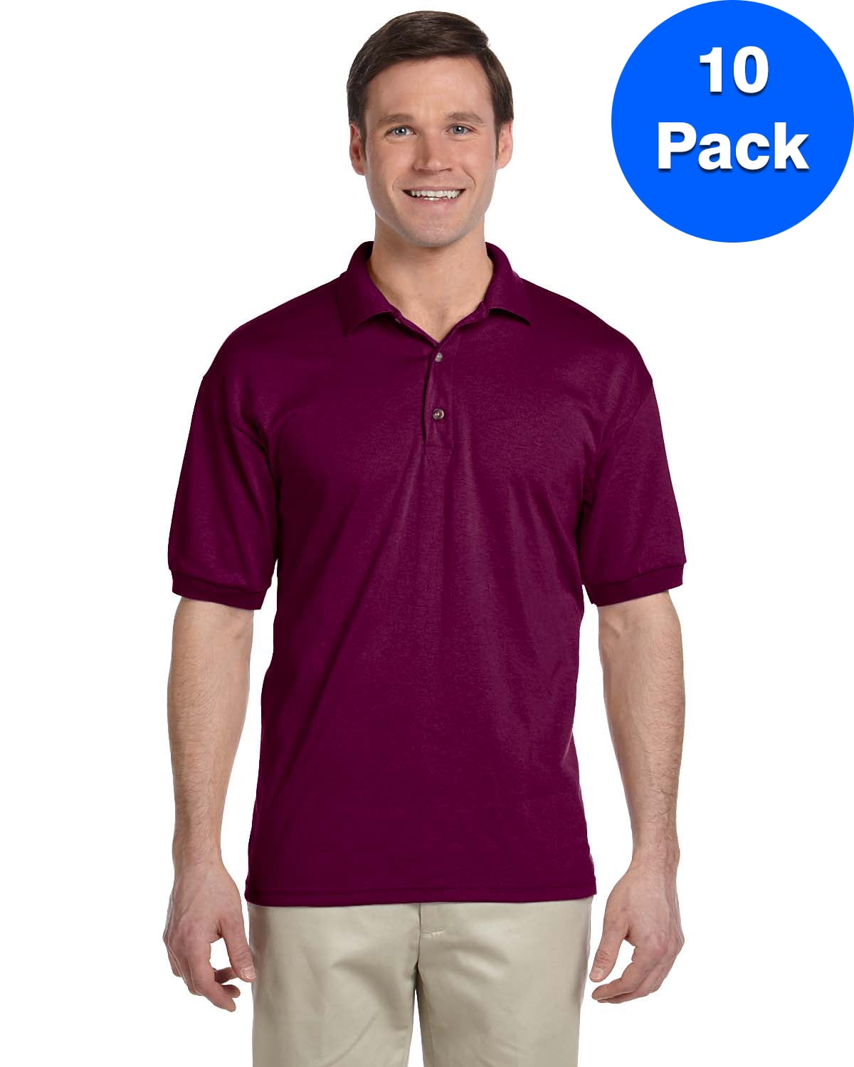 Mens 5.6 oz. DryBlend 50/50 Jersey Polo 10 Pack