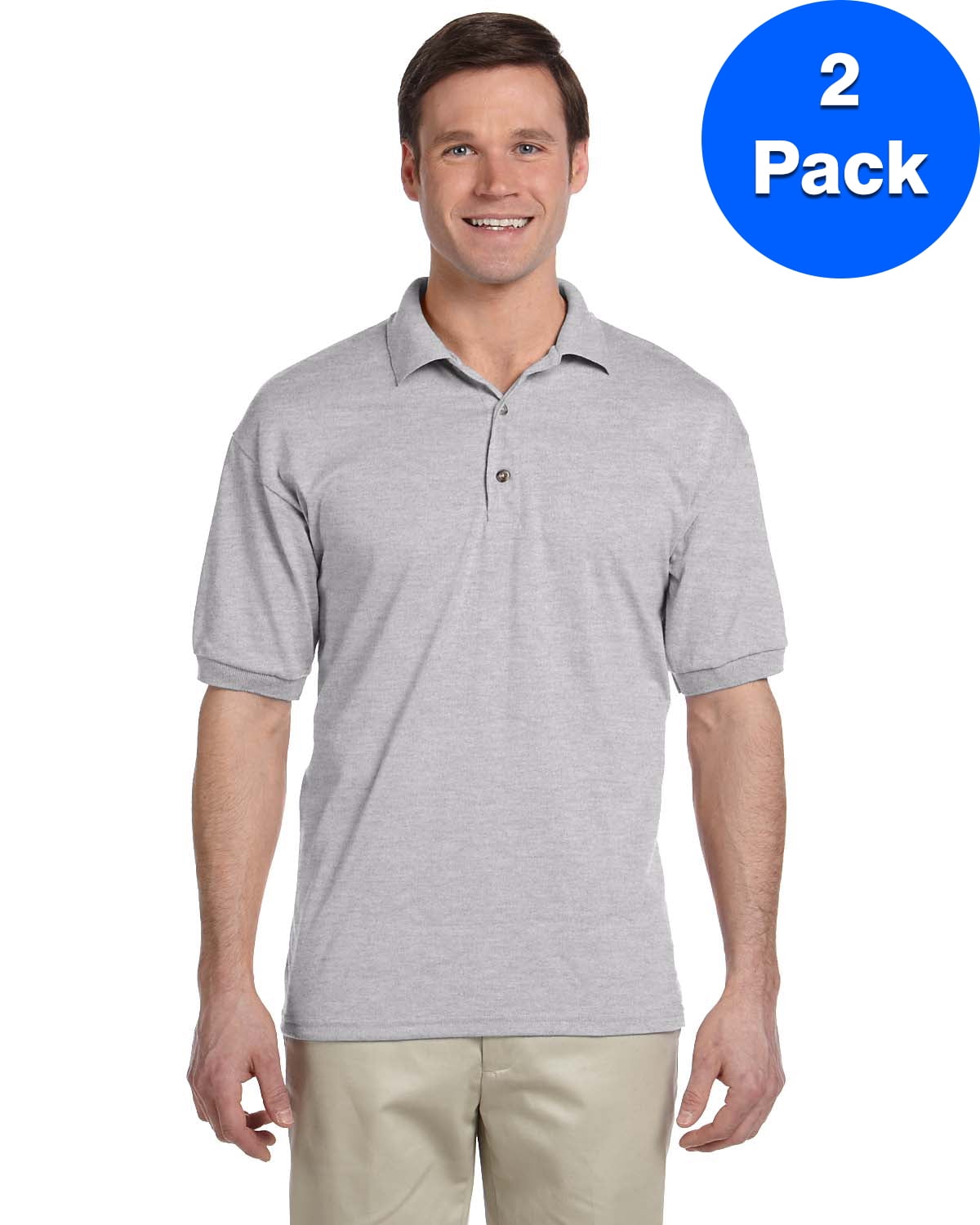 Mens 5.6 oz. DryBlend 50/50 Jersey Polo 2 Pack