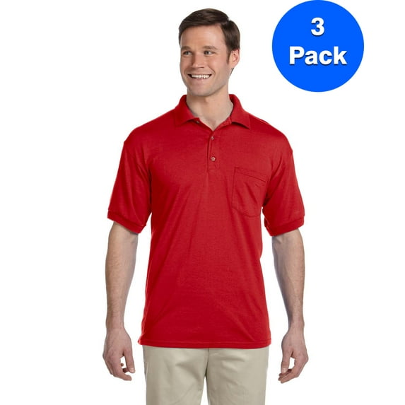 Mens 5.6 oz. DryBlend 50/50 Jersey Polo with Pocket 3 Pack
