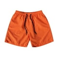 thumbnail image 1 of Mens 5 Inch Summer Shorts - Casual Elastic Waist Drawstring Beach Shorts with Pocket Big and Tall Size M-5XL Orange, 1 of 4