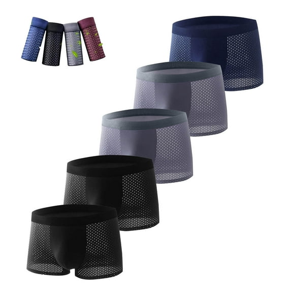 Mens 5 Pack Mirco Modal Underwear Trunks Soft Boxer Shorts Gents Microfibre Underpants Multipack Blue XXXL