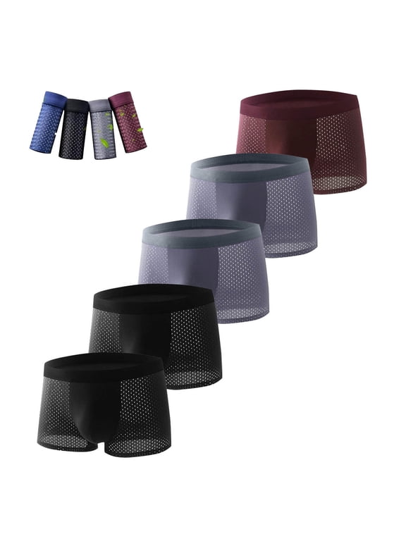 Mens 5 Pack Mirco Modal Underwear Trunks Soft Boxer Shorts Gents Microfibre Underpants Multipack Dark Gray XXXL