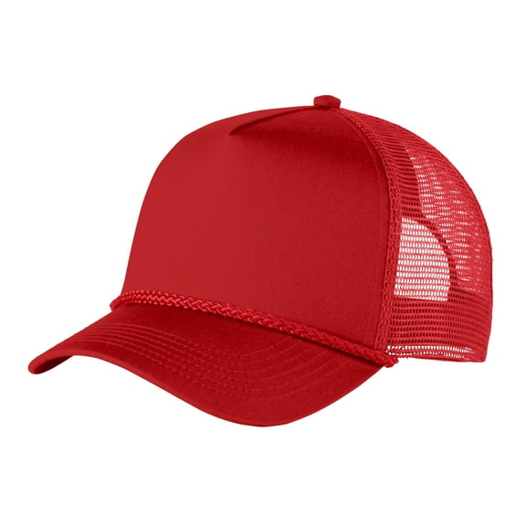Mens 5-Panel Snapback Cotton/Polyester Cap Red