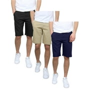 GALAXY BY HARVIC Mens 5-Pockets Flex Stretch Cotton Chino Shorts (3-Pack)