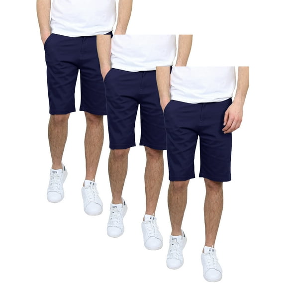 Mens 5-Pockets Flex Stretch Cotton Chino Shorts (3-Pack)