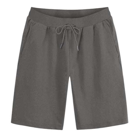 Mens 5" Summer Casual Shorts Elastic Waist Drawstring Solid Color Short Pants Fathers Day Gift
