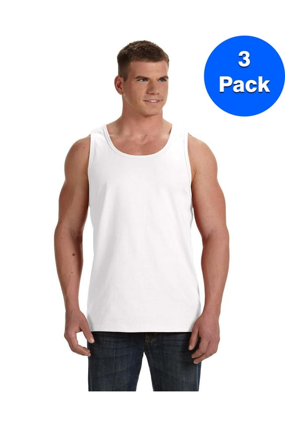 Mens 5 oz 100% Heavy Cotton HD Tank 39TKR (3 PACK)