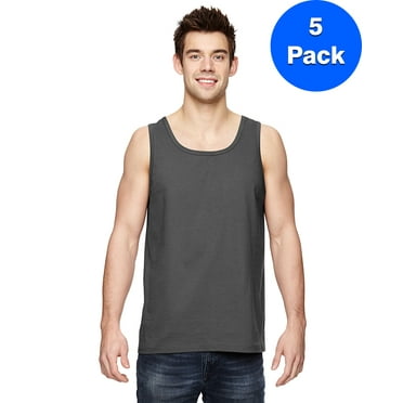 Mens 5 oz 100% Heavy Cotton HD Tank 39TKR (5 PACK)