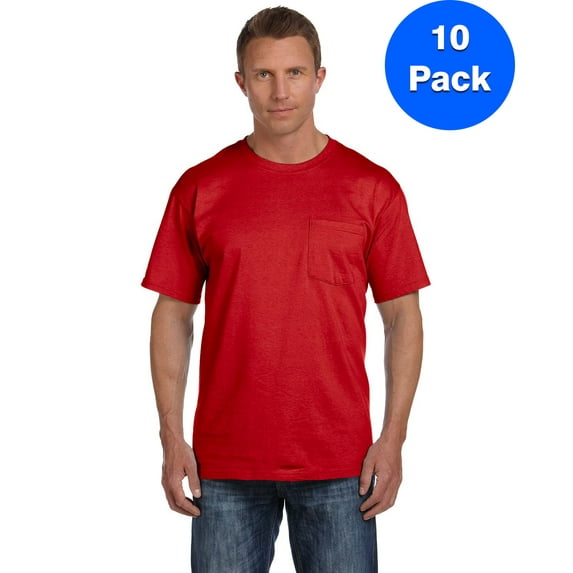 Mens 5 oz. Heavy Cotton HD Pocket T-Shirt 3931P (10 PACK)