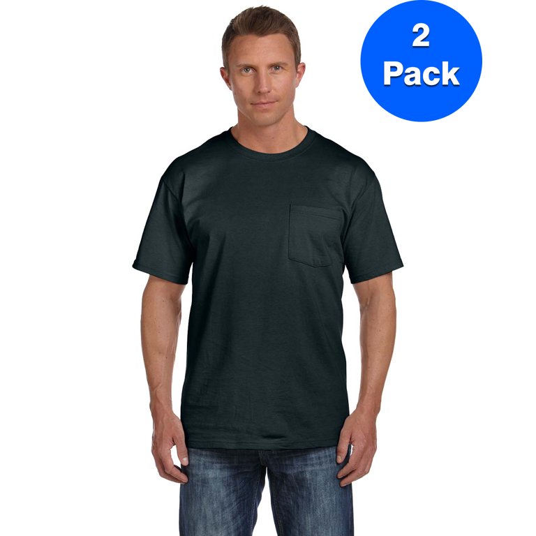 9 Pack of Mens Cotton Slub Pocket Tees Tshirt, T-Shirts in Bulk Wholesale,  Colorful Packs (Small)