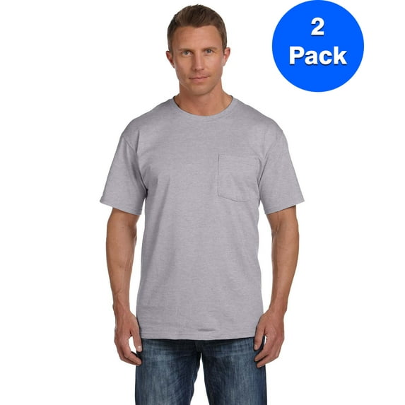 Mens 5 oz. Heavy Cotton HD Pocket T-Shirt 3931P (2 PACK)