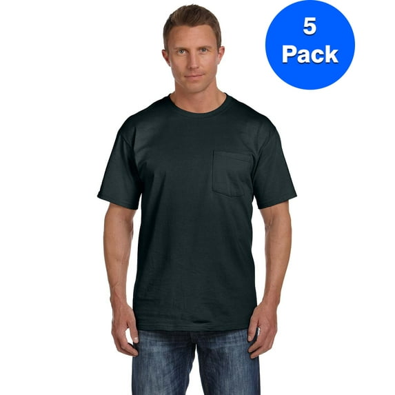Mens 5 oz. Heavy Cotton HD Pocket T-Shirt 3931P (5 PACK)