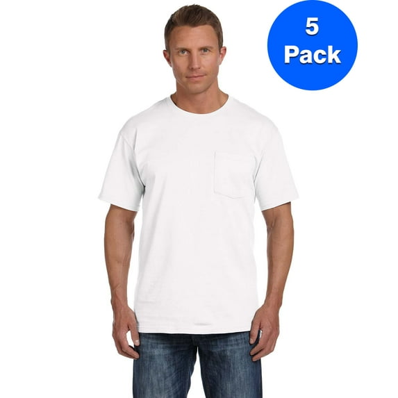 Mens 5 oz. Heavy Cotton HD Pocket T-Shirt 3931P (5 PACK)