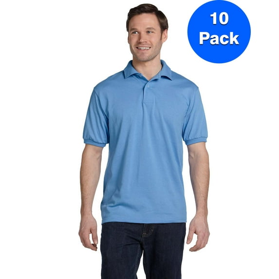 Mens 50/50 ComfortBlend EcoSmart Jersey Knit Polo 054 (10 PACK)