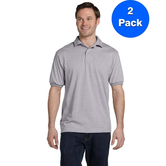 Mens 50/50 ComfortBlend EcoSmart Jersey Knit Polo 054 (2 PACK)