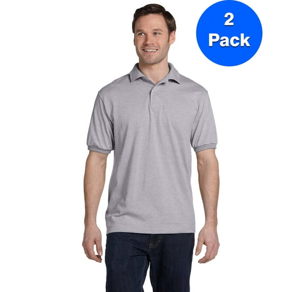 Mens 50/50 ComfortBlend EcoSmart Jersey Knit Polo 054 (2 PACK)