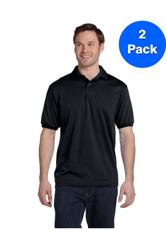 Mens 50/50 ComfortBlend EcoSmart Jersey Knit Polo 054 (2 PACK)