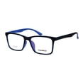 thumbnail image 1 of Mens 52mm TR90 Plastic Rectangle Wood Grain Arm Horn Rim Optical Frame Black Blue, 1 of 4