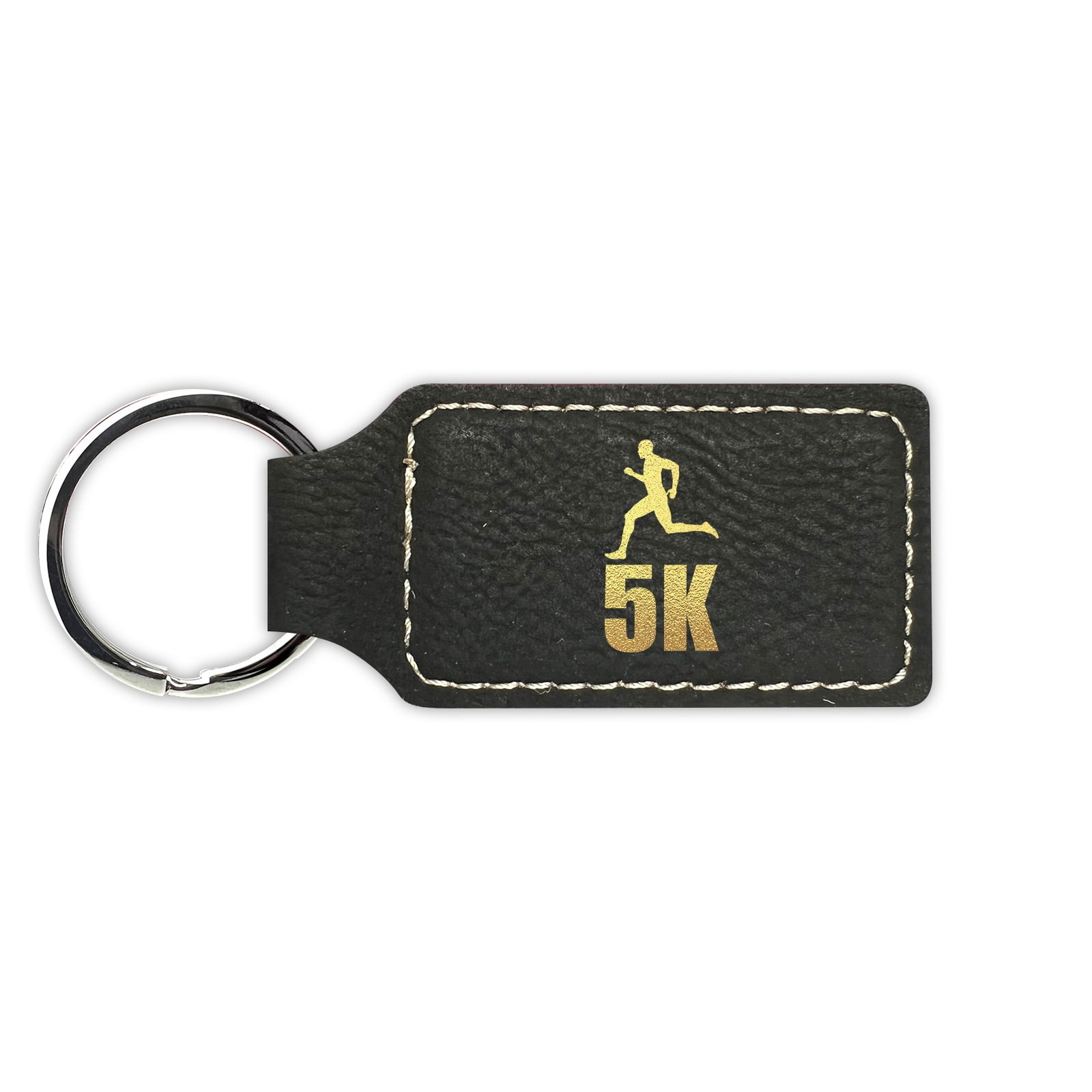 Mens 5K Keychain Leatherette Rectangle - Laser Engraved - Many Colors ...
