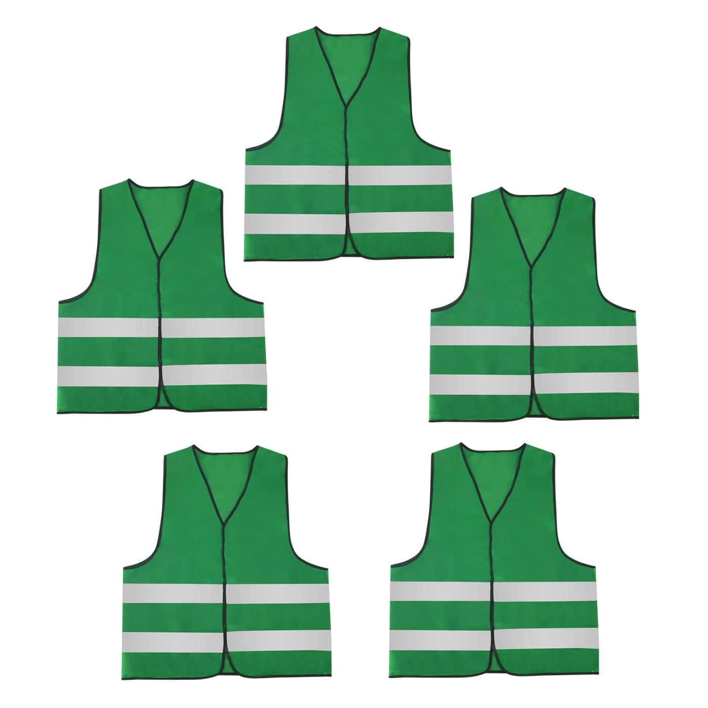 Mens 5Pack High Visibility Reflective Vest Hi-vis Construction Safety Vest Green