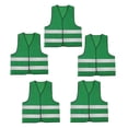 thumbnail image 1 of Mens 5Pack High Visibility Reflective Vest Hi-vis Construction Safety Vest Green, 1 of 5
