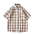 thumbnail image 1 of Mens 5X Shirts with Pocket M-5X Big & Tall Plus Size Button-Down Collar T-Shirts Boys Lightweight Plaid Printed Going-Out Tshirts Tees, 1 of 4