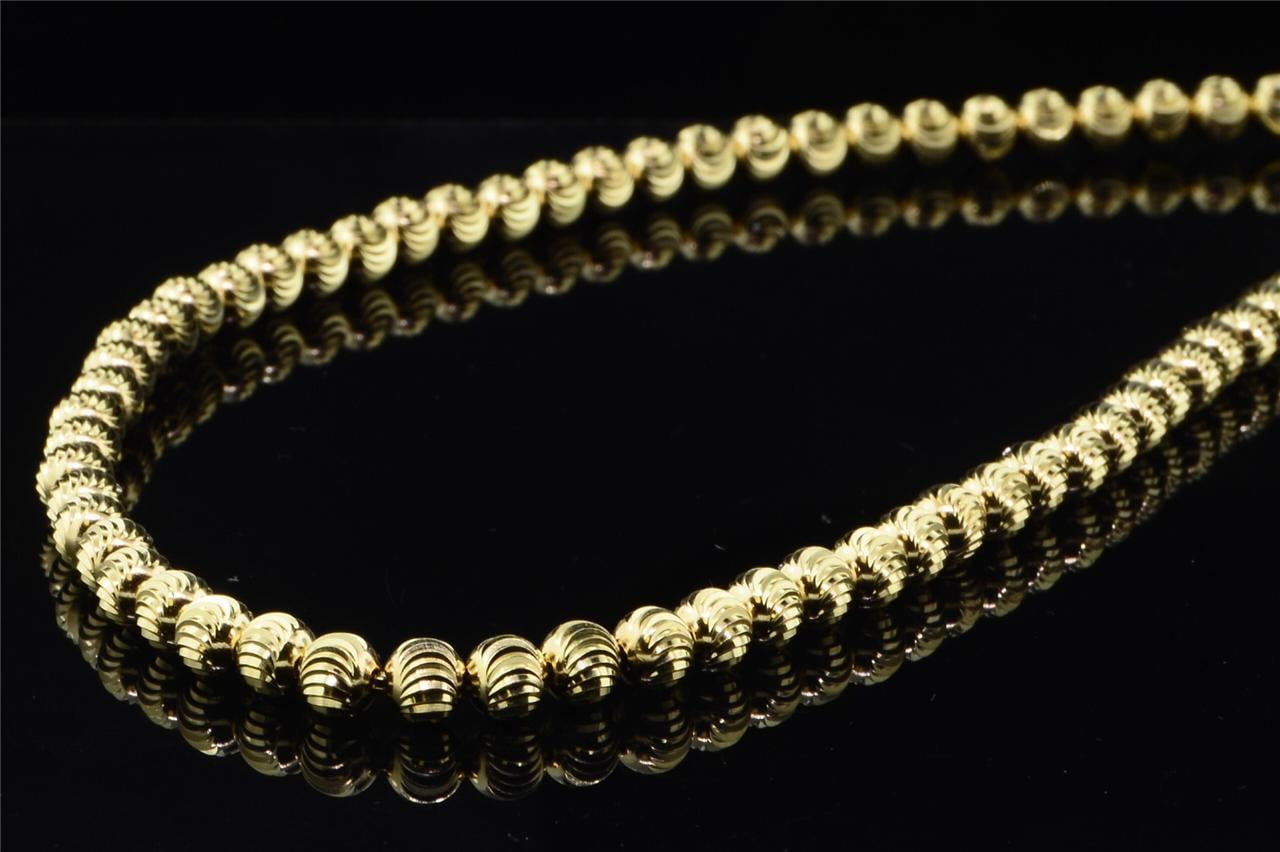 Gold moon shop cut bead necklace