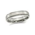 thumbnail image 1 of Gem & Harmony Mens 5mm Comfort Fit Ridged Edge Titanium Wedding Band Ring for Men, 1 of 6