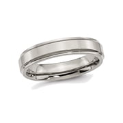 Gem & Harmony Mens 5mm Comfort Fit Ridged Edge Titanium Wedding Band Ring for Men