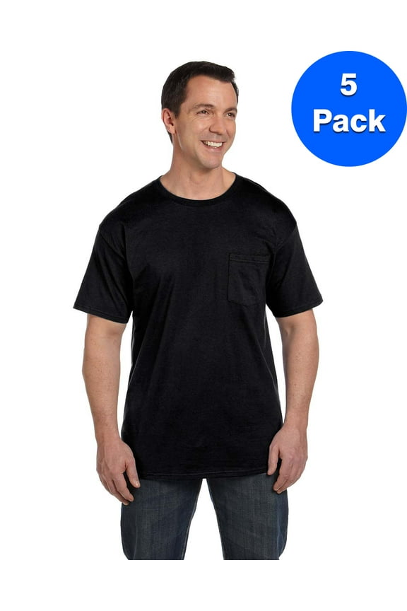 Mens 6.1 oz. Beefy-T with Pocket 5190P (5 PACK)