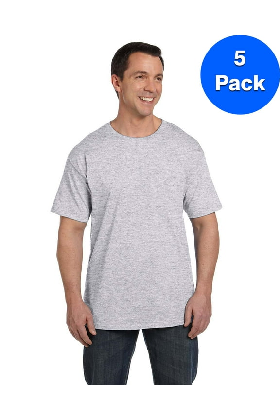 Mens 6.1 oz. Beefy-T with Pocket 5190P (5 PACK)