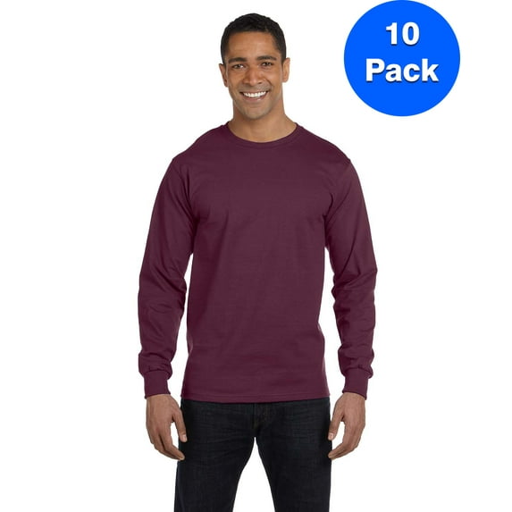 Mens 6.1 oz. Long-Sleeve Beefy-T 5186 (10 PACK)