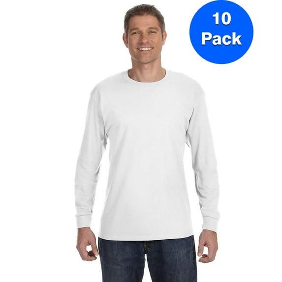 Mens 6.1 oz. Tagless ComfortSoft Long-Sleeve T-Shirt 5586 (5 PACK)
