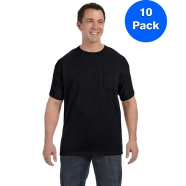 Mens 6.1 oz. Tagless ComfortSoft Pocket T-Shirt H5590 (10 PACK)