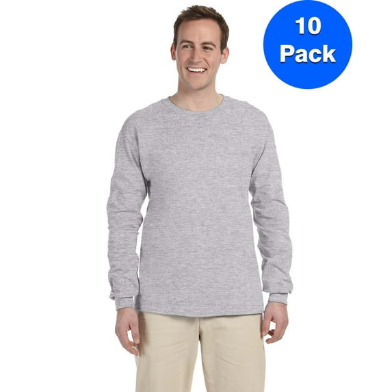 Mens 6.1 oz. Ultra Cotton Long-Sleeve T-Shirt 10 Pack