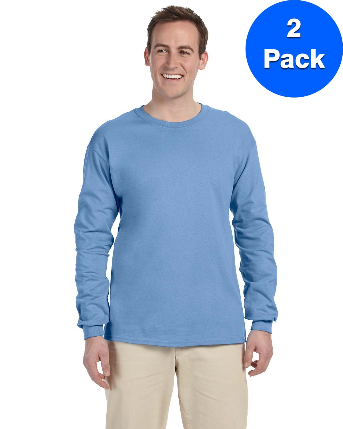 Mens 6.1 oz. Ultra Cotton Long-Sleeve T-Shirt 2 Pack - Walmart.com