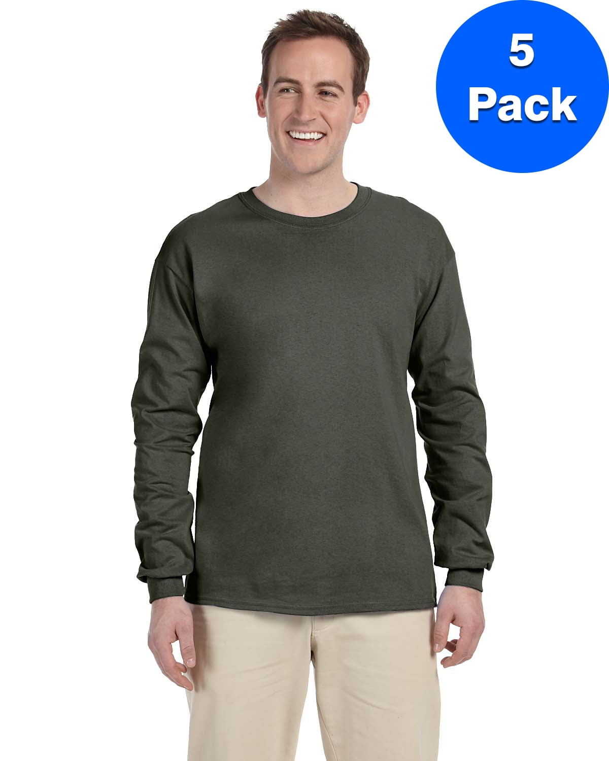Mens 6.1 oz. Ultra Cotton Long-Sleeve T-Shirt 5 Pack
