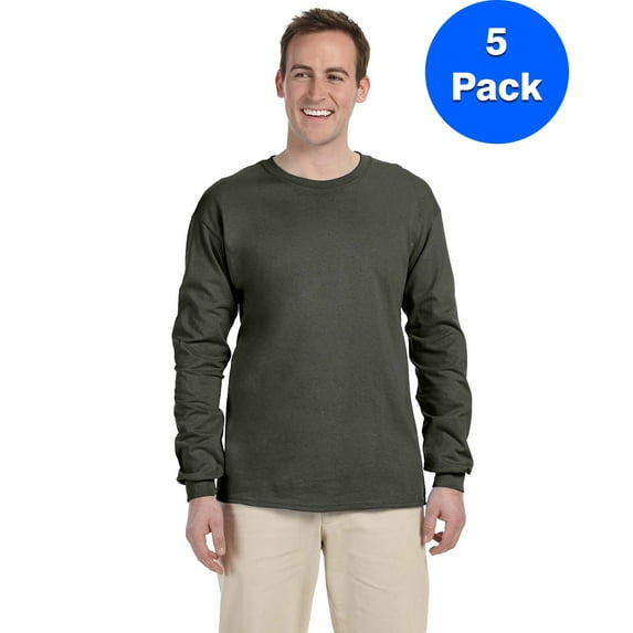Mens 6.1 oz. Ultra Cotton Long-Sleeve T-Shirt 5 Pack