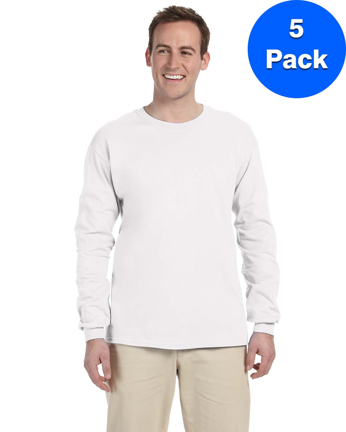 Mens 6.1 oz. Ultra Cotton Long-Sleeve T-Shirt 5 Pack - Walmart.com