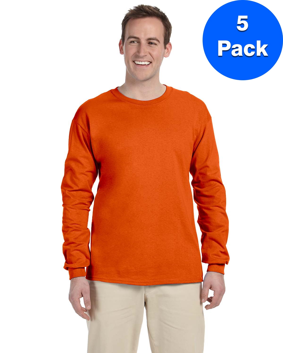 Mens 6.1 oz. Ultra Cotton Long-Sleeve T-Shirt 5 Pack - Walmart.com
