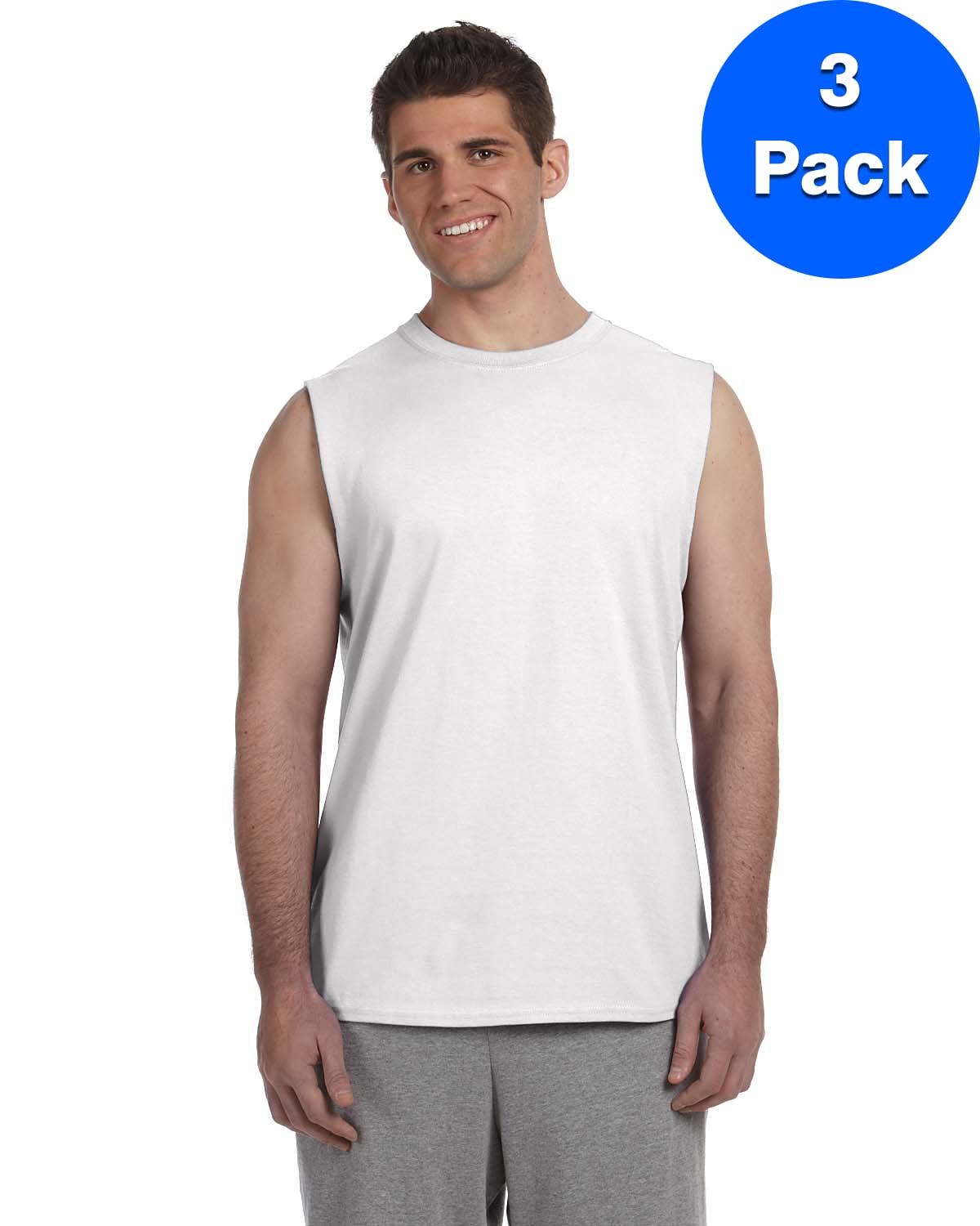 Mens 6.1 oz. Ultra Cotton Sleeveless T-Shirt 3 Pack - Walmart.com