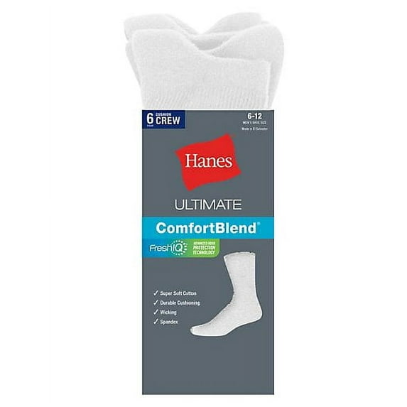 Mens 6-Pack Classics Dyed Crew Sock